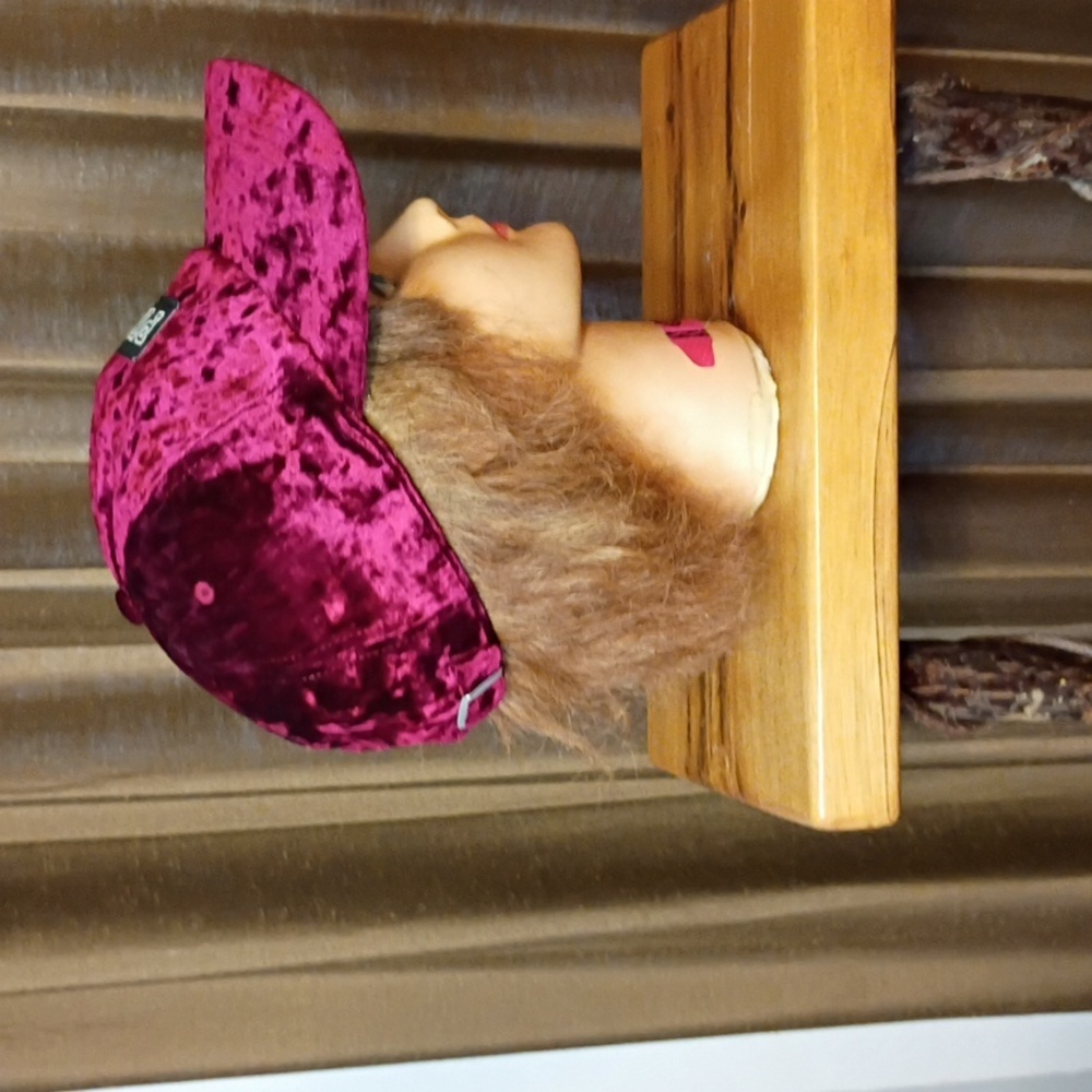 PINK Victoria's Secret Burgundy Velvet Cap